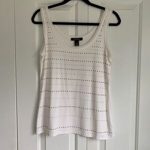 White studded sleeveless shirt WHBM